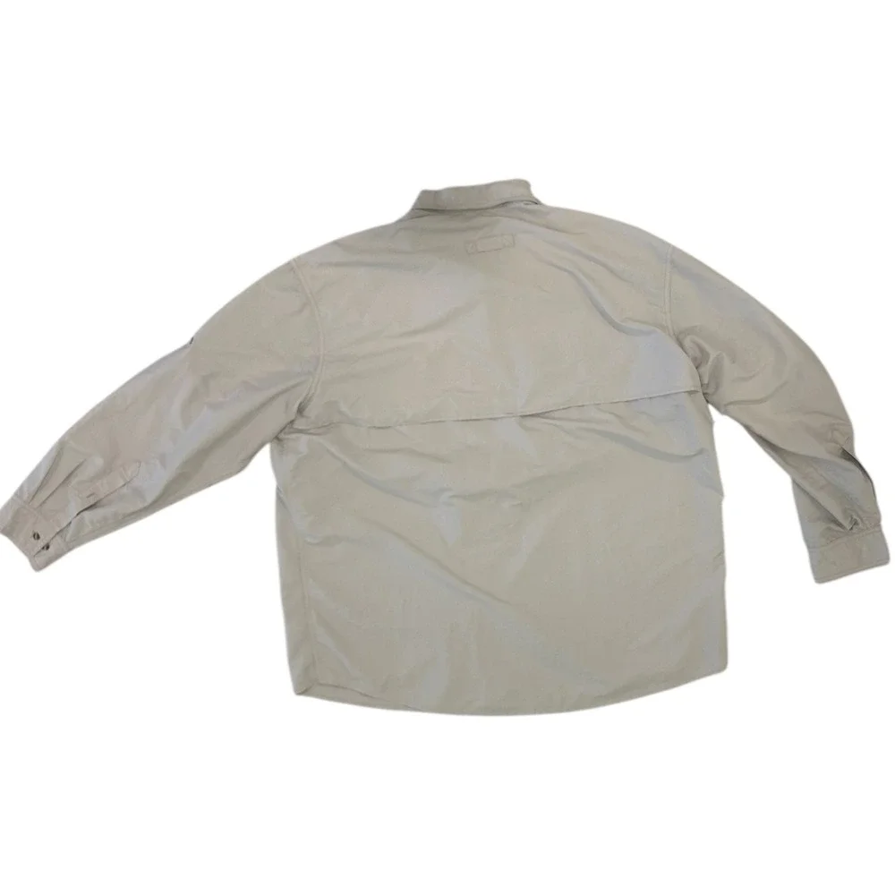 LL Bean Men's Tan‎ Long Sleeve Button Up Outdoor Fishing Shirt XXL REG